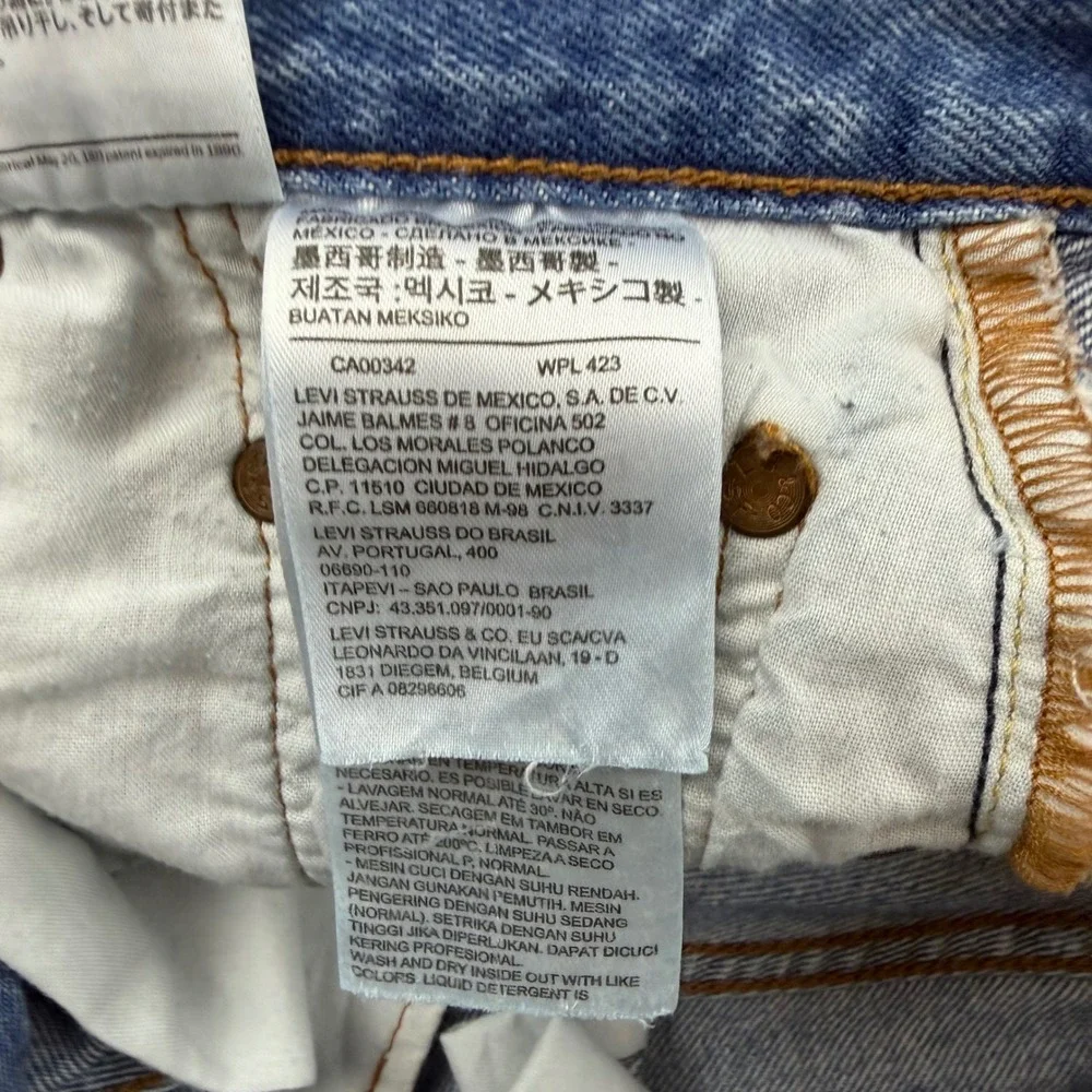 Levi's 501 Original Cut Off Shorts Womens 25 Light Blue Denim High Rise Frayed